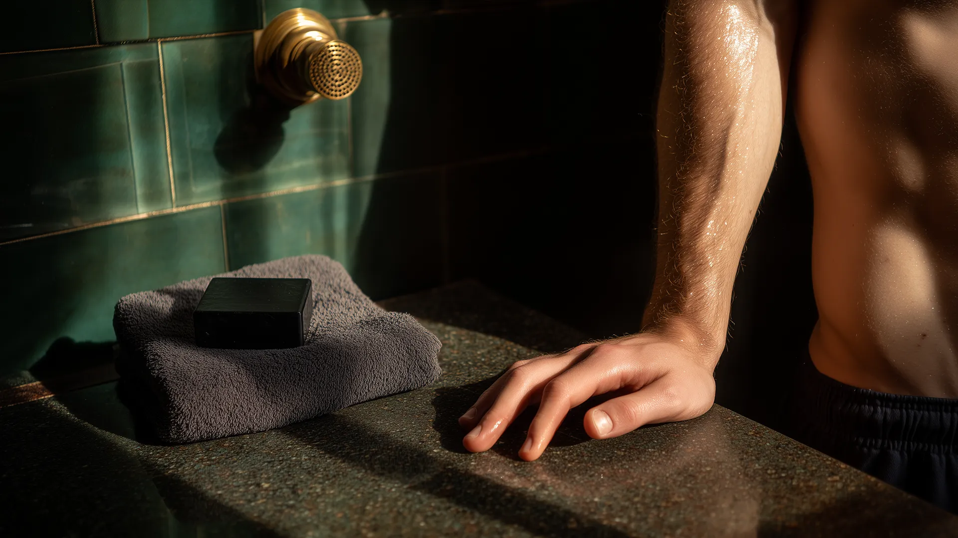 Illustration zur richtigen Intimpflege beim Mann – Dusche, pH-Wert, Hygiene